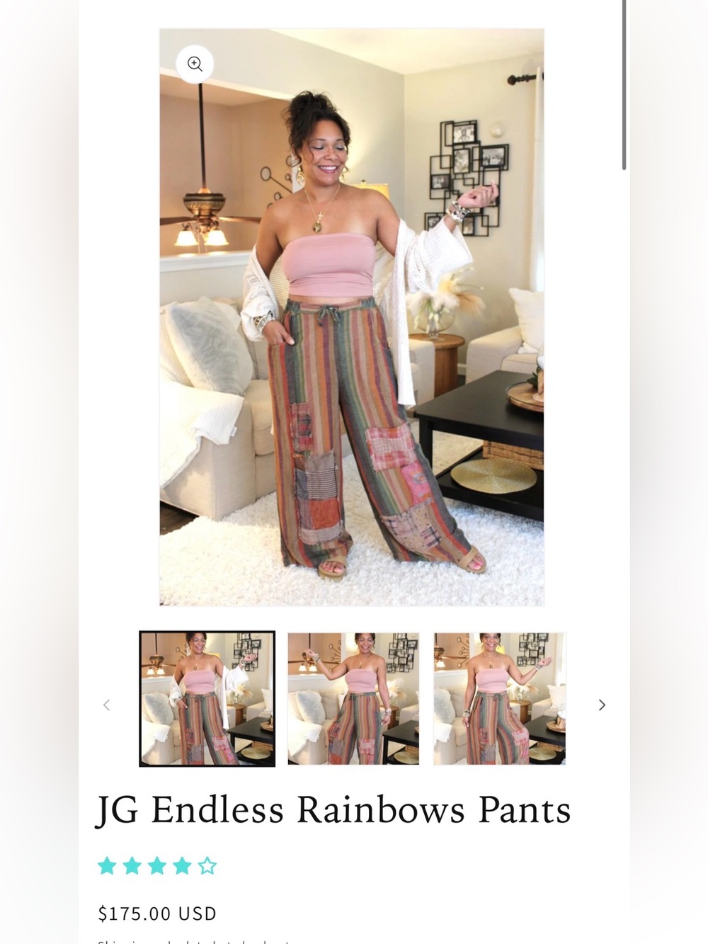 Jaded Gypsy Endless Rainbows Wide-Leg Pants
